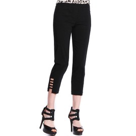 SLIM-SATION Women's Plus-Size Pull-On Solid Crop Real Front and Back Pockets and Straps, Black, 16W