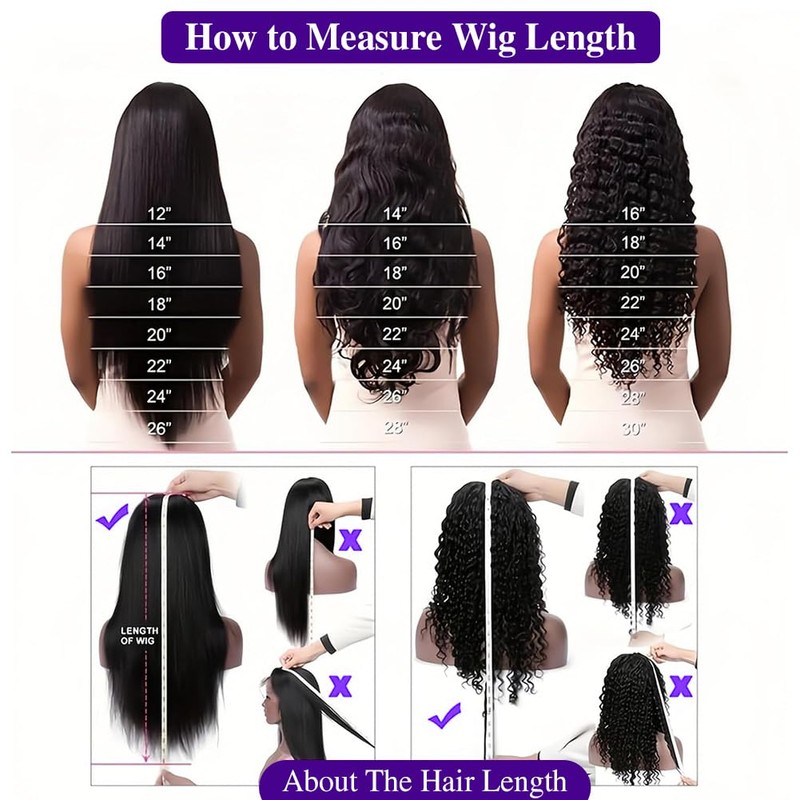 Real Hair Wig, 4x4 HD Lace Front Wig, Human Hair,