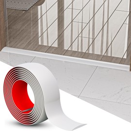 Greymond Floor Transition Strip - Self Adhesive Vinyl Flooring Trim for Carpet, Tile & Gaps, Threshold Cover Molding (20ft x 1.57in, White)