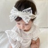 ICKEYOU Baby Girls Bow Lace Headband Cute Soft Hairband White
