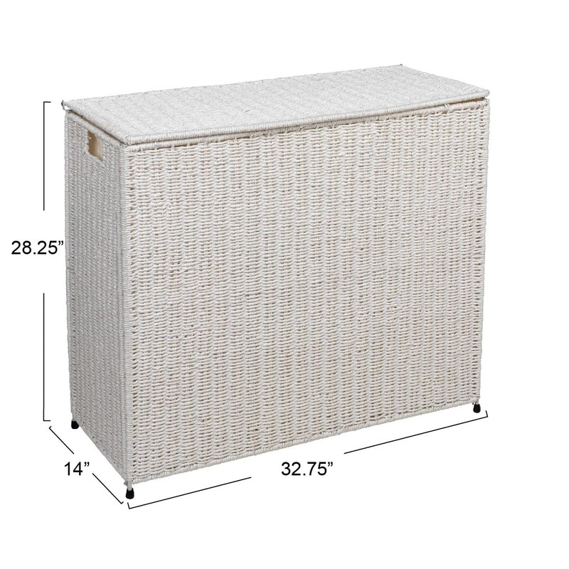 Household Essentials 3 Compartment Laundry Sorter, Wicker Laundry Sorter