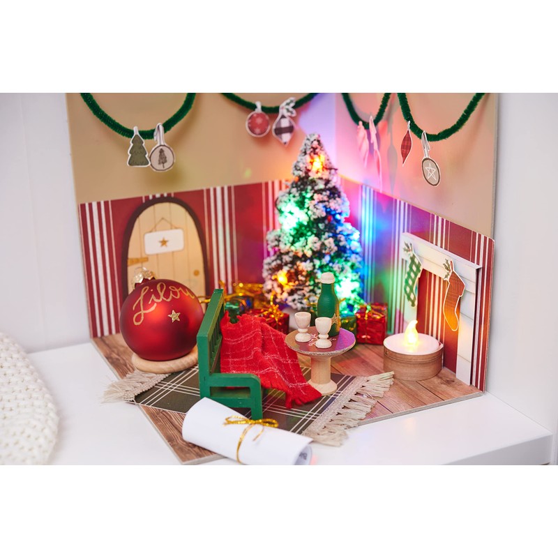 VBS LED Christmas Tree Decoration Miniature Winter Landscape Christmas Changing