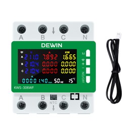 DEWIN KWS-306WF Tuya WiFi Electricity Meter 3 Phase 4 Conductor Voltmeter and Ammeter Energy Meter DIN Rail with App Remote Control 80A AC 230V/400V