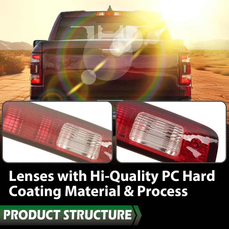 LQI Third 3rd Brake Light Clear & Red Compatible with