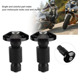 Acouto Motorcycle Bar End Plugs 22mm 7/8inch Motorcycle Handlebar End Slider Plug Caps Anti Vibration Handlebar End Caps for Racing ATV Offroad(Black)