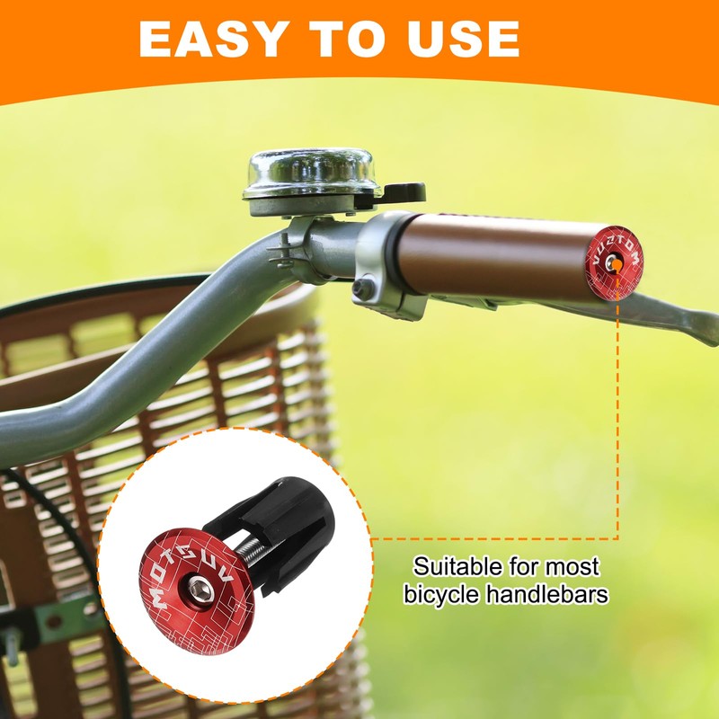 sourcing map Bar End Plugs Aluminum Handlebar End Caps Bike
