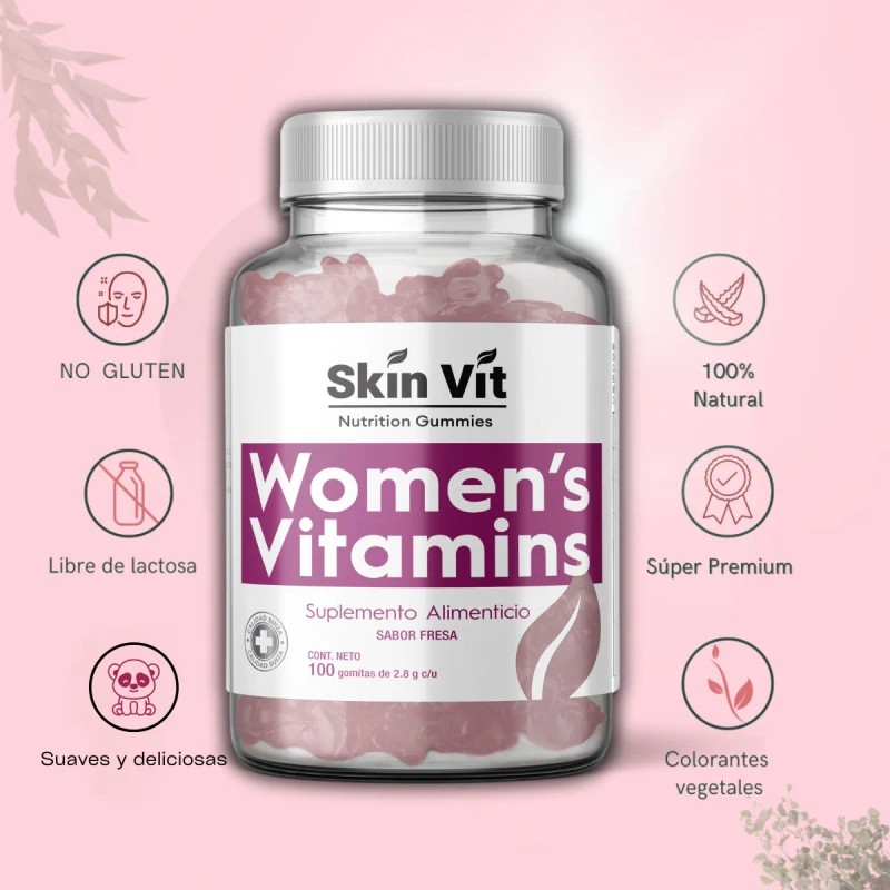 Gomitas Multivitaminico Mujer Vitaminas Colágeno Biotina 100