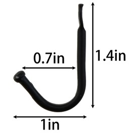 MEETOOT Early American Single Iron Hook, Decorative Colonial Style Wall Door Key Coat Bag Hooks, 1.4"x1" Black, 10 Pack