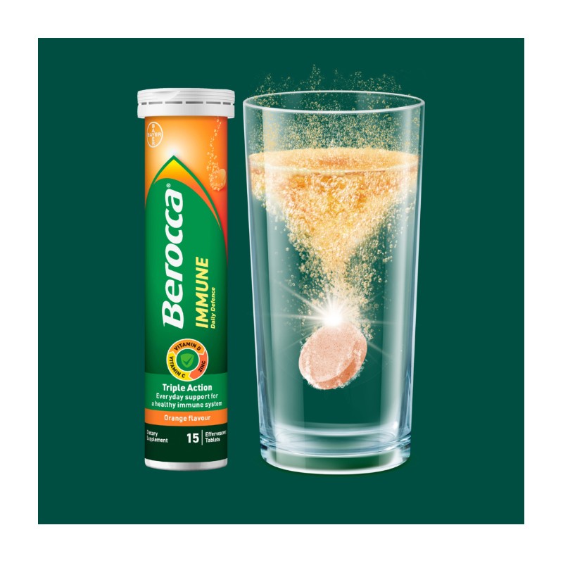 Berocca Immune Daily Defence Orange 15 Effervescent Tablets
