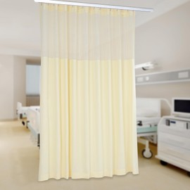 SanBouSi Room Divider Curtain 15ft Wide x 8ft Tall, Hospital Curtains Room Divider, Cubicle Divider Privacy Medical Curtains for Hospital, Medical Clinic, Lab, Beige