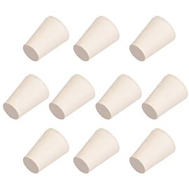 uxcell White Tapered Shaped Solid Rubber Stopper for Lab Tube Stopper Size 000 10Pcs
