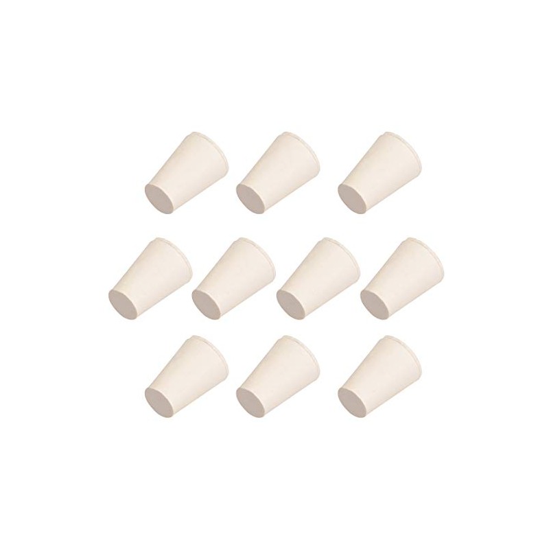 uxcell White Tapered Shaped Solid Rubber Stopper for Lab Tube