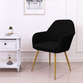 Yonus Dining Room Chair Slipcovers Accent Chair Covers Armchair Covers Removable Chair Protector Cover Dining Chair Covers for Living Room (2, Black)