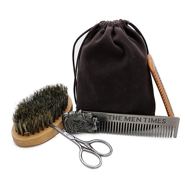 CoWalkers Juego de cepillo y peine para barba, kit de