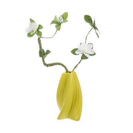 FELTECHELECTR 1 Set Vintage Ceramic Flower Vase Artistic Vase Decorative Vase with Azalea Flower Picks for Kitchen Table Centerpieces Wedding Decorations