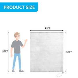 Foyego 5.9 * 4.9Ft Large Fruit Tree Netting Cover with Zipper/Drawstring, Huge Reusable Garden Netting Insect Bird Barrier Mesh for Protecting Plants Figs Peaches Apples Trees from Animals(White)