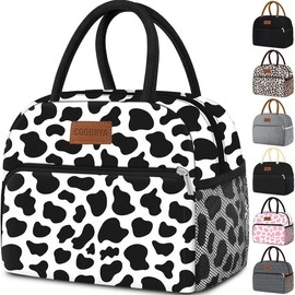 Coobiiya Large Capacity Reusable   Cooler   for Women and Men for Work/Office/Picnic/Travel/School Lunch Bag Durable lunch bag women lunch bags women nurse lunch bag work lunch bag TikTokShopBacktoSchool:_2 Pack Cow