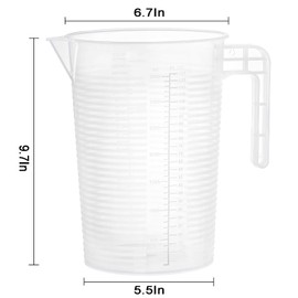 WUWEOT 2 Stück 3500ml Messbecher aus Kunststoff mit Griff und Skala, großer Kunststoff-Mixkrug, Messbecher in Lebensmittelqualität, für Rasen, Pool, Chemikalien, Zuhause, Hobbys, Motoröl