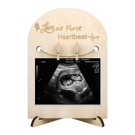 Pregnancy Announcement Ultrasound Frame Stand Wooden Sonogram Frame Gift for Mother-to-be Social Baby Shower Media Photo Prop (small-5'' x 7'')