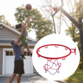 Dovhmoh 32cm Wall Mounted Basketball Hoop Netting Metal Rim Hanging Basket Basket-Ball Wall Rim with Screws Indoor Outdoor Sport