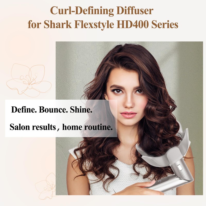 Fabmira Curl-Defining Diffuser Attachment for Shark FlexStyle, Adjustable Prongs Diffuser
