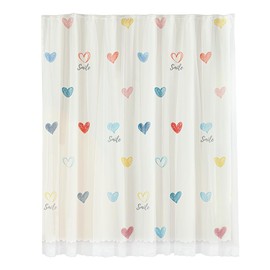 2pcs Bottom Bunk Bed Curtains Mid-Sleeper Tent Canopy Nets Blackout Bed Canopy Dustproof Bed Frame Draperies Moveable College Dormitory Privacy Draperies for Single Bunk Bed Bottom (Heart Shape)