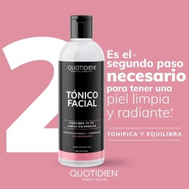 Tónico Facial Quotidien Con Agua De Rosas + Vitamina B5 + Niacinamida - Skincare - Toner Skin Care Piel Grasa - Limpiador Facial - Hidratante -Antioxi