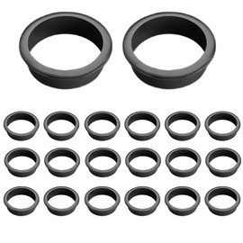 20Pcs Desk Cable Grommets 25mm Wire Hole Cover Round Plastic Grommet Cable Hole Cover for Home Office Table Wire Organizers (Black)