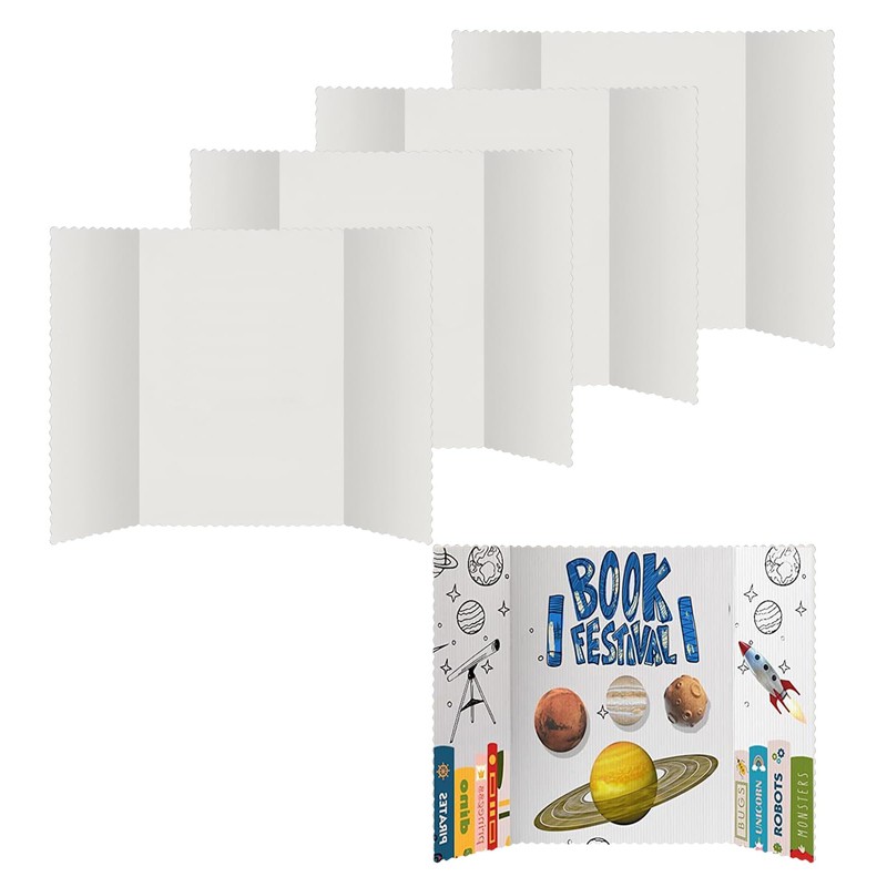 Tri-fold Presentation School Project Display Board,Foldable Poster Board 56 x