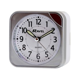 Ravel - Albany Travel Quartz Alarm Clock - Silver