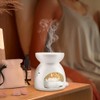 Ceramic Oil Burner with Flower Pattern Design, Essential Oil Diff
