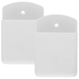 NUOLUX 2pcs Wall Mount Remote Control Box Locker Organizer Vertical Switch Media Player Controller Holder Conditioner Car Windshield Car Mount Charger White