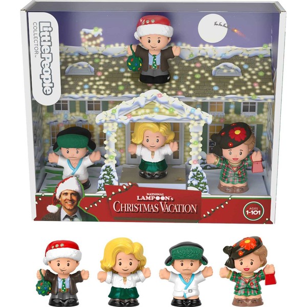 Little People Collector National Lampoon's Christmas Vacation Special Edition Set In Display Gift Box for Adults & Fans, 4 Figures