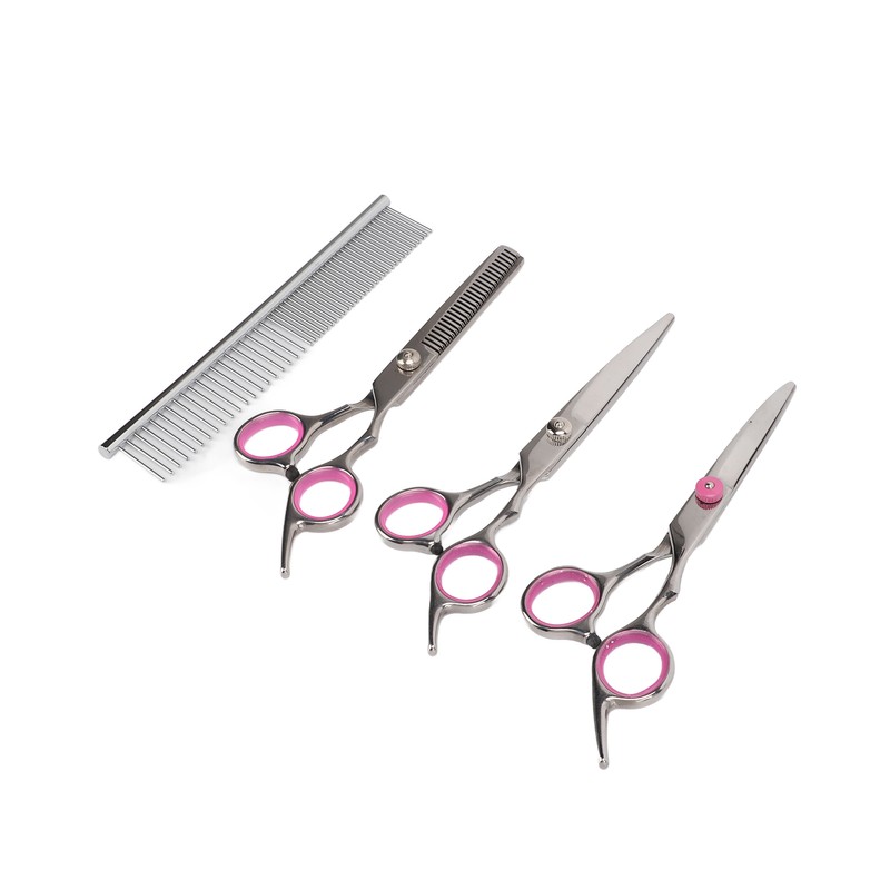 Pet Rabbit Grooming Scissors Stainless Steel Round Tip 4 in