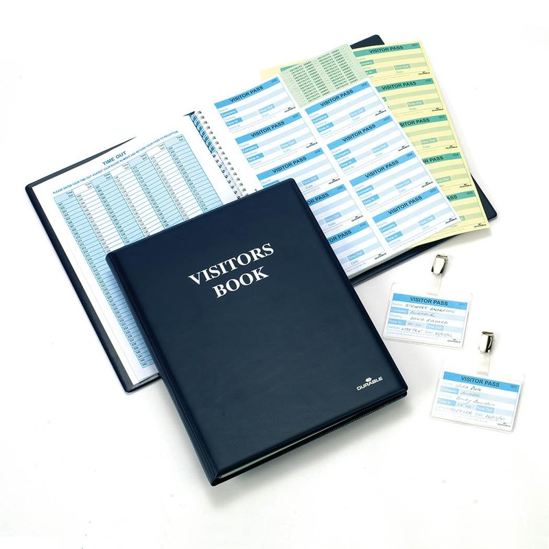 Durable 146500 Visitor Book 300, Leather Look Cover, 300 Perforated