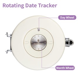 BERTILLE Stainless Steel Coffee Canister,16 oz Kitchen Food Storage Container with Date-Tracker, CO2-Release Valve and Measuring Scoop for Grounds Coffee, Beans, Tea, Cereal, Sugar（Medium,Cream）