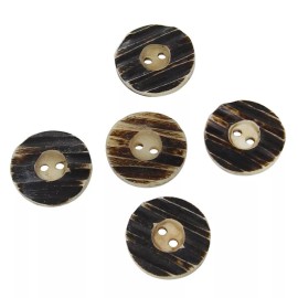 Armory Replicas Handmade 5 Piece Ribbed Horn Sewing Clothing Button Set - Unique Dress Accents