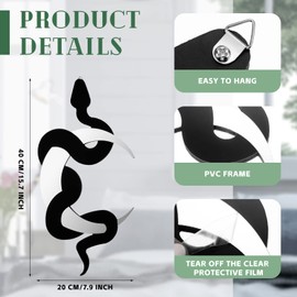 Weysat Weysat Black Snake and Crescent Moon Mirror Wall Decor Boho Hanging Mirrors Snake Decorative Wall Art for Living Room Home Bathroom Bedroom Hallway (Silver)