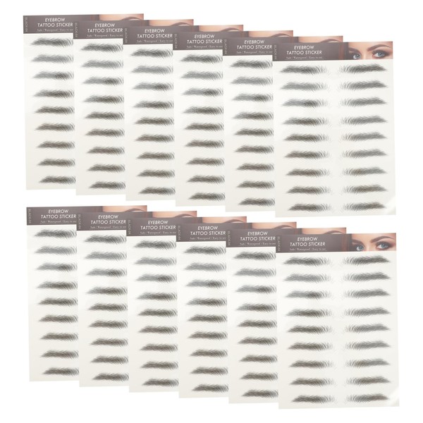 PACKOVE 12pcs Natural Eyebrow Stickers Fake Hair Like Imitation Transfers
