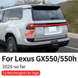 Automobile Tailgate Twin-Turbo Supercharged Logo for 2024 2025 Lexus Gx550 550h 3D Letter Logo Body Badge Exterior Modified Decorative Accessories (Silver)
