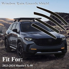 Window Visors Rain Guards Fit for Mazda CX-50 2023-2024, Extra Durable Window Deflectors for CX-50 2023 2024, Tape-On Style Side Vent Window Visors for Cars 4 Rain Guards
