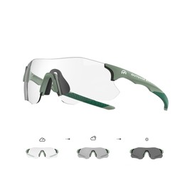 OutdoorMaster HawkSharp HD Photochromic Sport Sunglasses for Men Women, TR90 UV400 Protection Cycling Sunglasses, Baseball Running Golf Driving