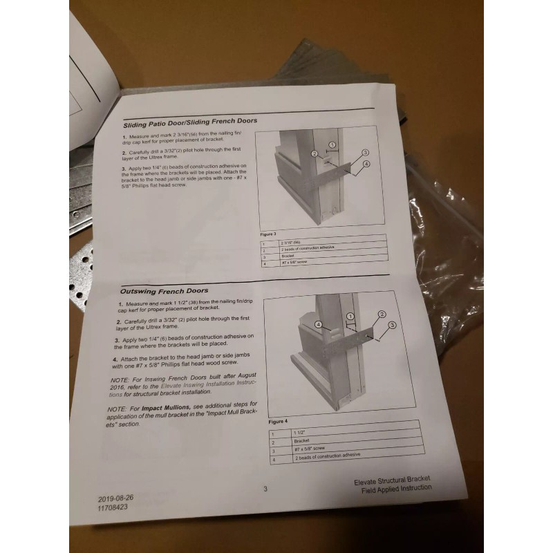 Marvin Structural Bracket For Windows And Doors Installation Set