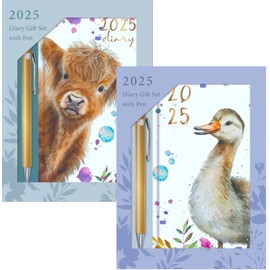 2025 Slim Week To View Diary Pen Gift Set, WTV Cute Teddies