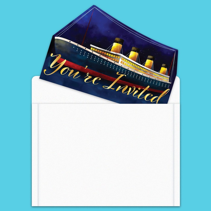 Titanic Birthday Party Invitations & Envelopes Value Pack (20 Count)