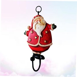 Levemolo Metal Round Ball Tip Santa Claus Wall Mount Hook Resin Christmas Decor Rustic Vintage Coat Hanger