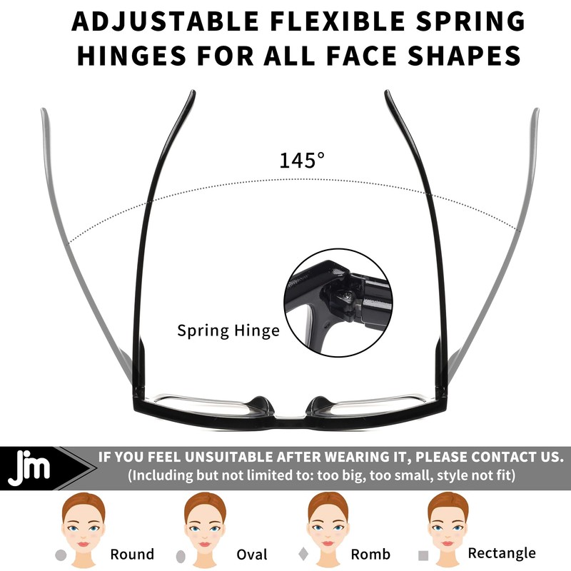 JM 3er-Pack Cateye-Lesebrille, Computerlesegerät mit Blaulichtblockierung für Damen und Herren