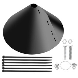 Squirrel Baffle,Squirrel Proof Baffle, 16inch Wide Squirrel Guard Stopper Pole Mount, Save Bird Houses from Squirrels, Raccoons, and Rodents,Black