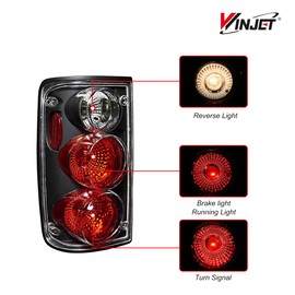 Winjet Tail Lights Assembly For 1989 1990 1991 1992 1993 1994 1995 Toyota Pickup Truck Tail Lamps for 1989-1995 Toyota Pickup Functional Rear Brake Lamp Taillights Replacement Backup Light
