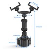 Dual Phone Holder for Car Cup Holder, 360 Degree Rotatable